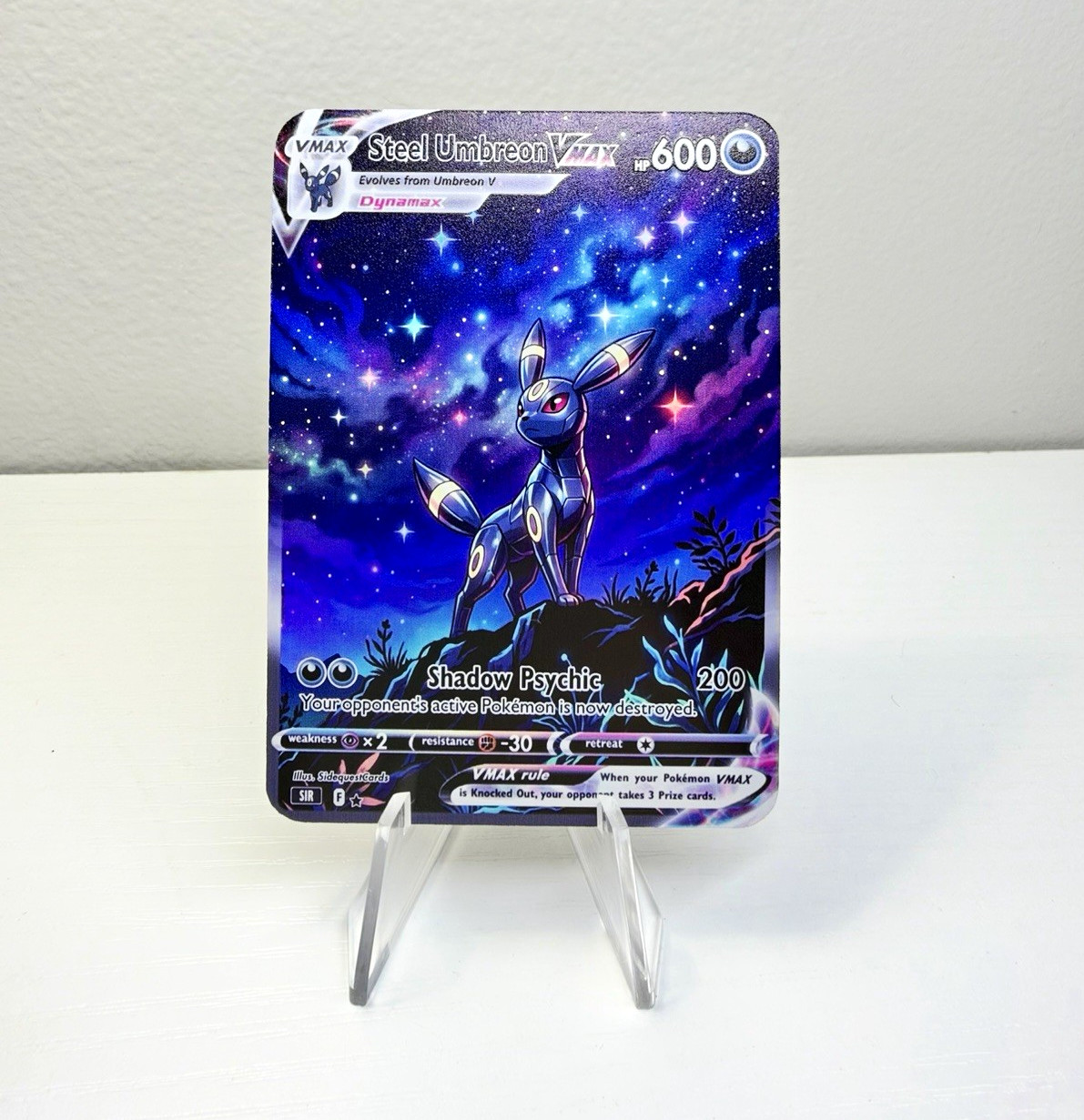 Pokémon TCG Steel Umbreon VMAX *Fan Art* Full Art Holo Pokémon TCG Steel Umbreon VMAX *Fan Art* Full Art Holo