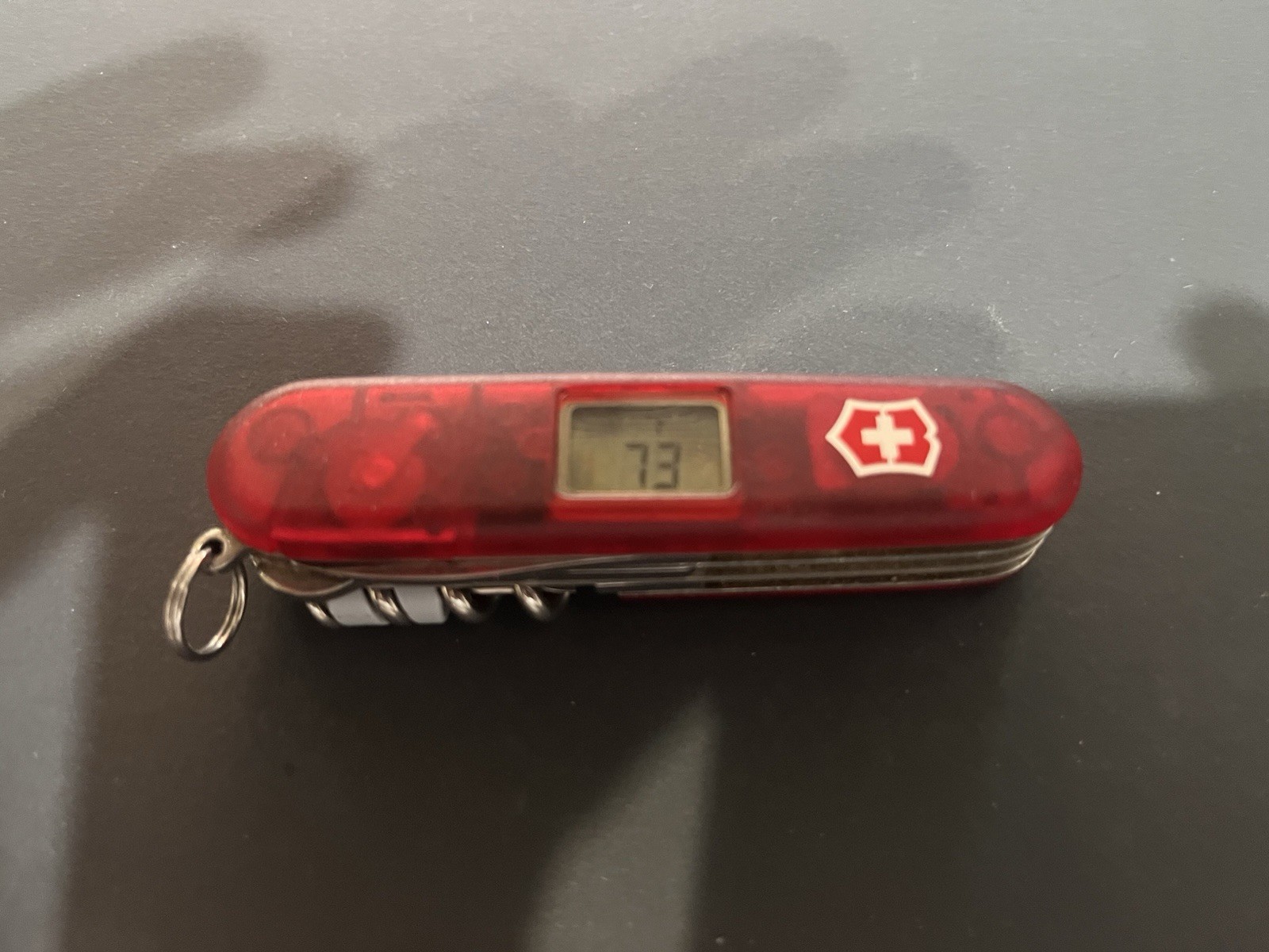 Victorinox Altimeter 91mm Swiss Army Knife Translucent Red Vintage Super Clean.