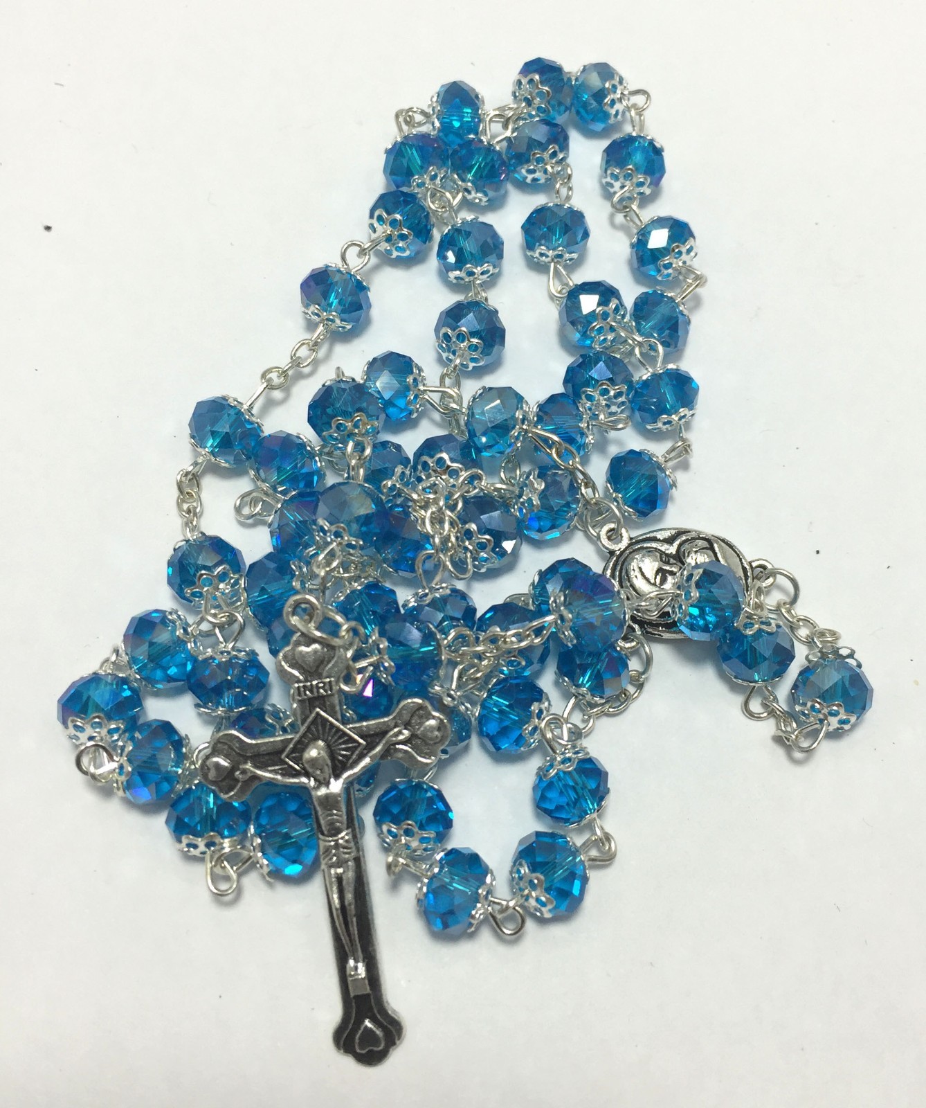 Catholic Light Blue Jerusalem Crystal Rosary Catholic Light Blue Jerusalem Crystal Rosary