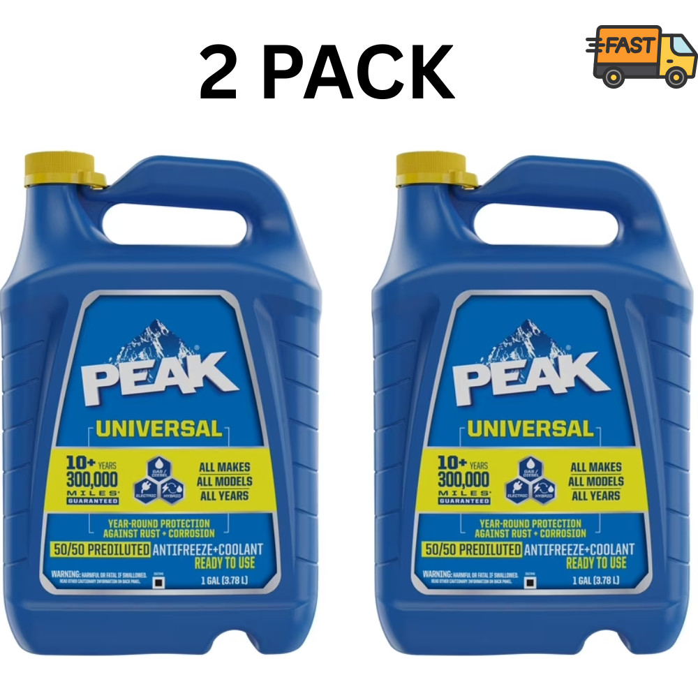 PEAK Universal 50/50 Prediluted Antifreeze Coolant All Vehicles 2 Gallon