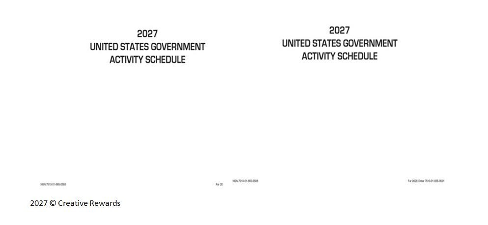 2027 Unicor US Government Activity Schedule (Pack of 2)