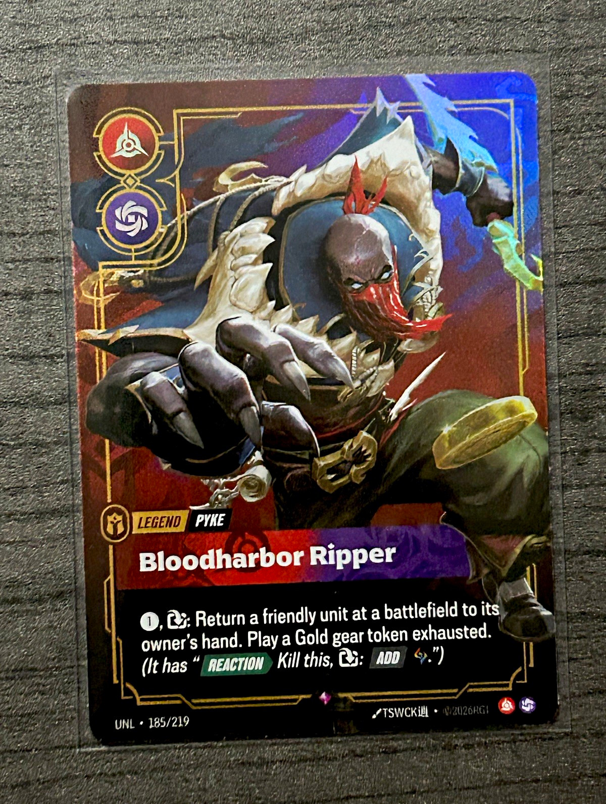 Riot Games League of Legends Pyke Bloodharbor Ripper Legend Card 185/219 Riot Games League of Legends Pyke Bloodharbor Ripper Legend Card 185/219