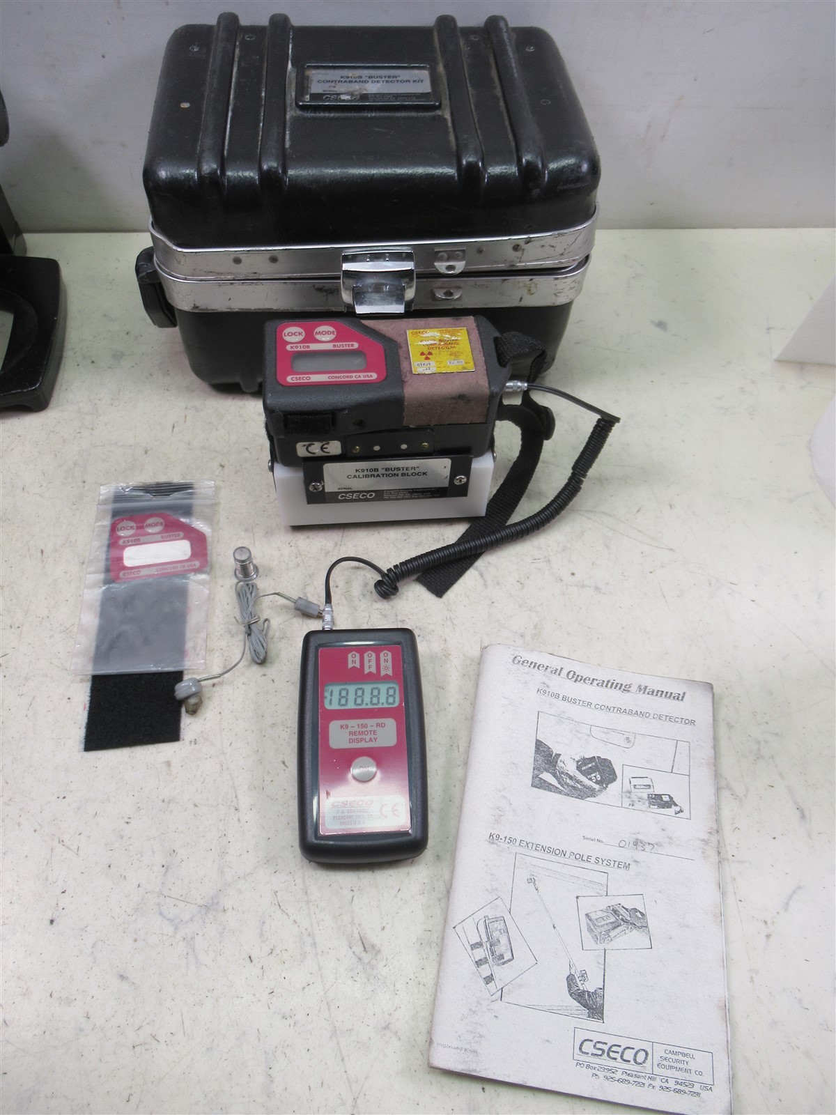 CSECO K910B Buster Contraband Detector Kit w/ Remote Display Calibration Block