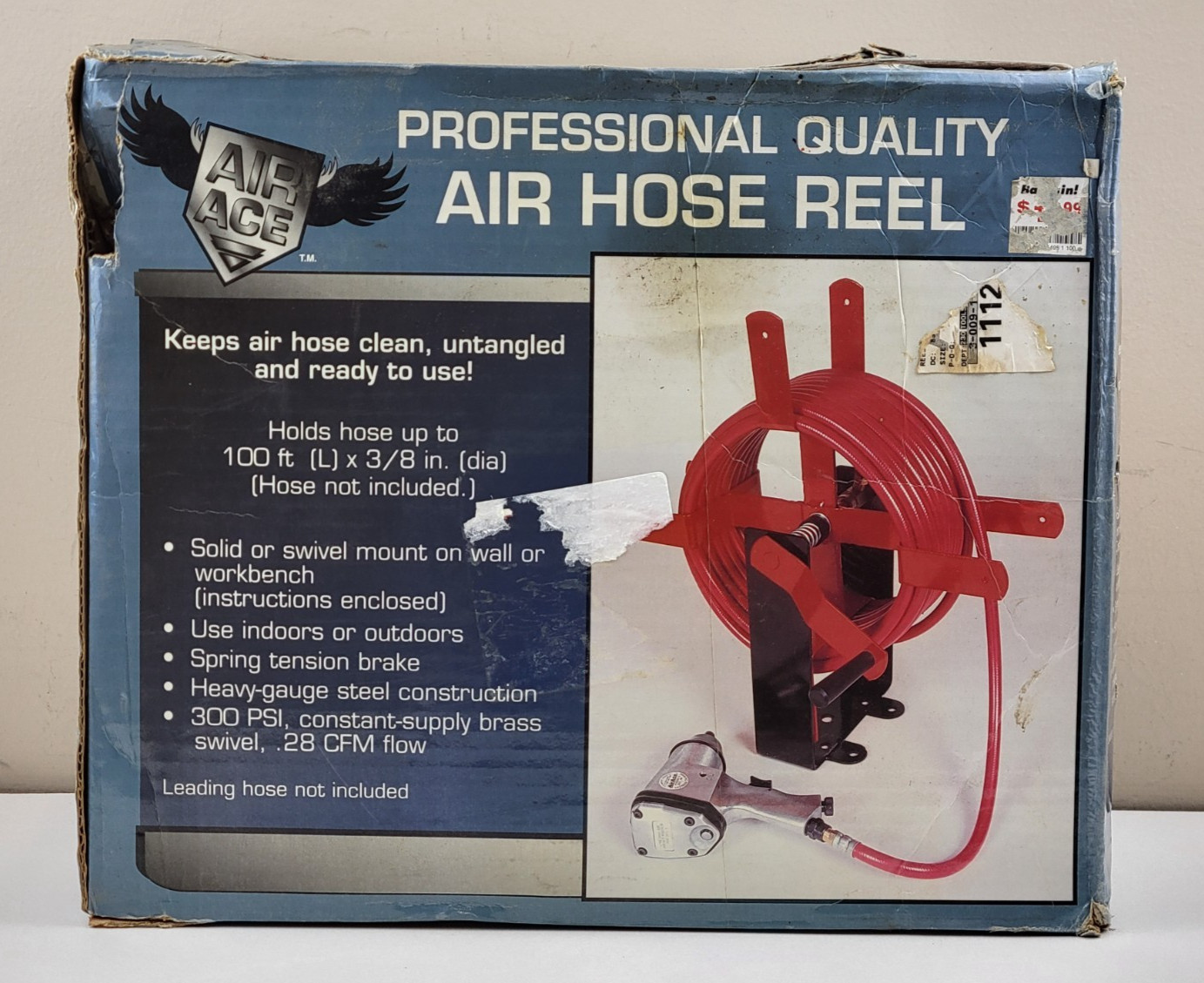 Air Ace Professional Quality Yellow Air Hose Storage Reel Air Ace Professional Quality Yellow Air Hose Storage Reel