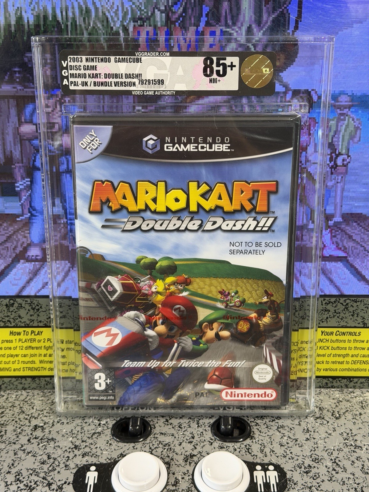 2003 Nintendo GameCube Mario Kart Double Dash PAL UK Bundle VGA 85+ NM+ Gold
