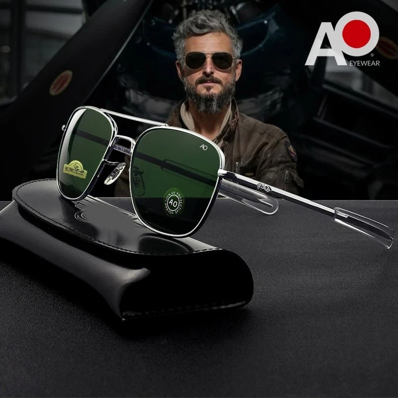 Ao Aviation Sunglasses Men Original Case Cleaning Cloth American Optical Glass