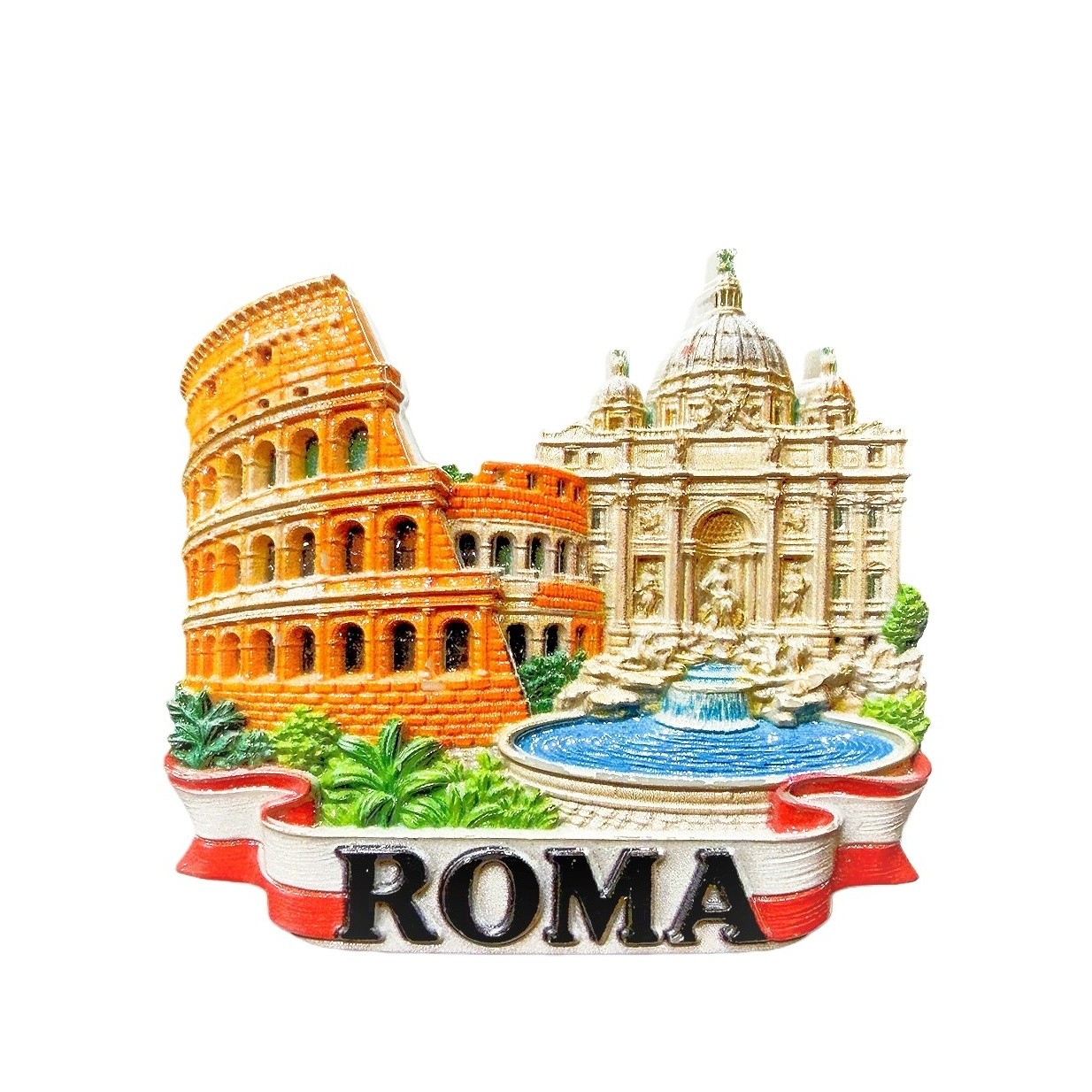 Italy Rome Roma Colosseum and Trevi Fountain Tourist Souvenir Gift Fridge Magnet Italy Rome Roma Colosseum and Trevi Fountain Tourist Souvenir Gift Fridge Magnet