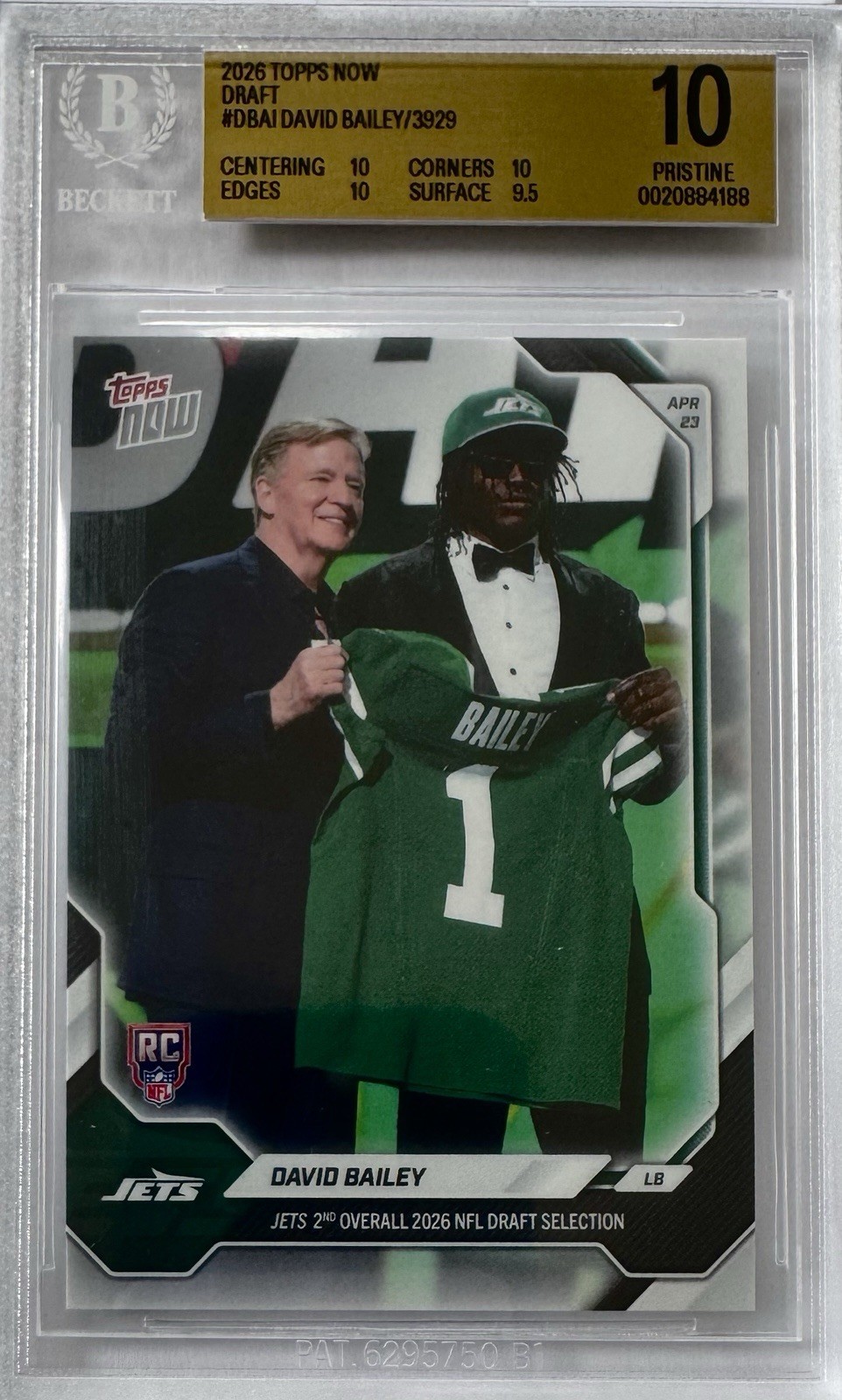 2026 Topps Now DBAI David Bailey RC NY Jets - BGS 10 (PRISTINE)💎 Low Pop 2026 Topps Now DBAI David Bailey RC NY Jets - BGS 10 (PRISTINE)💎 Low Pop