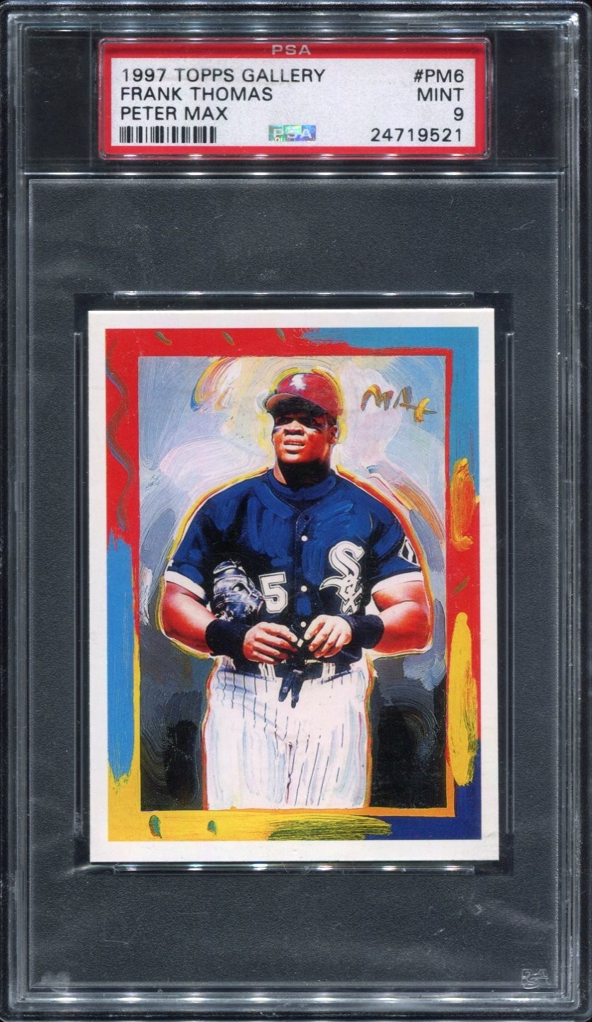 1997 Topps Gallery PM6 Frank Thomas Peter Max WHITE BORDER PROOF PSA 9