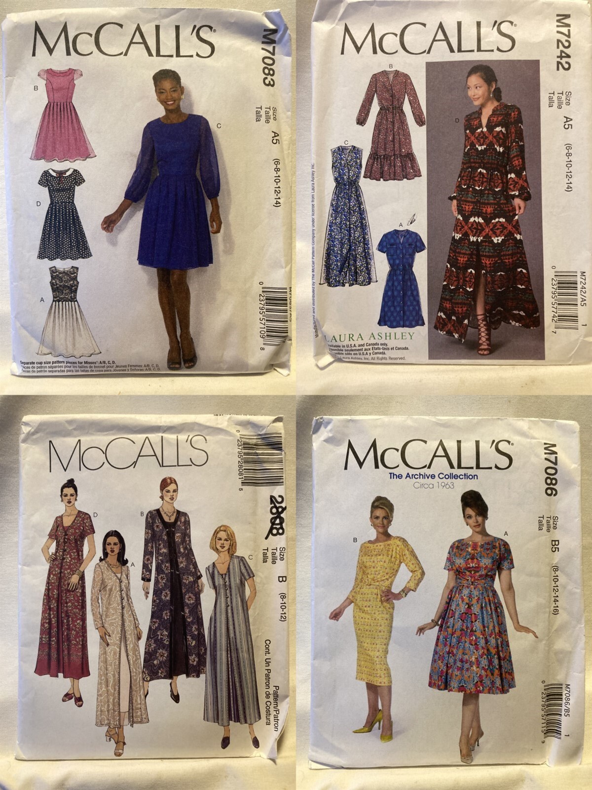 McCall\'s Women Sewing Patterns M7086,2808 are new M7083,M7242, used PET RESCUE