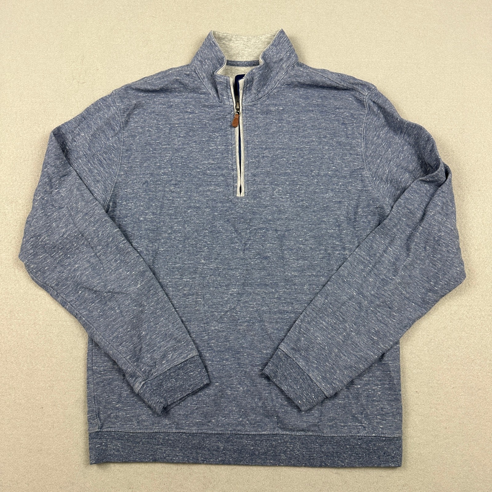 Johnnie-O Sweater Men Medium Blue Solid 1/4 Zip Pullover Knit Logo Embroidery Johnnie-O Sweater Men Medium Blue Solid 1/4 Zip Pullover Knit Logo Embroidery