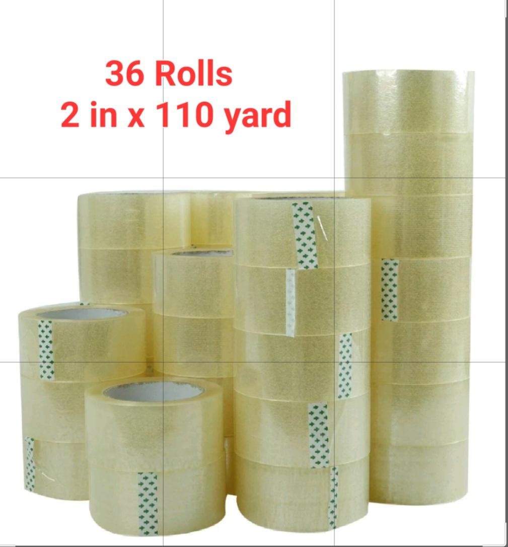 Packing Tape 36 Rolls 2 in 110 Yards (330 ft) Clear Carton Sealing Tapes Packing Tape 36 Rolls 2 in 110 Yards (330 ft) Clear Carton Sealing Tapes