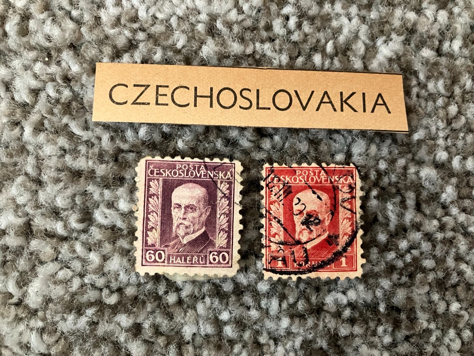 Czechoslovakia Stamps - 1925-1927 - T.G. Masaryk - Vintage Czechoslovakia Stamps - 1925-1927 - T.G. Masaryk - Vintage