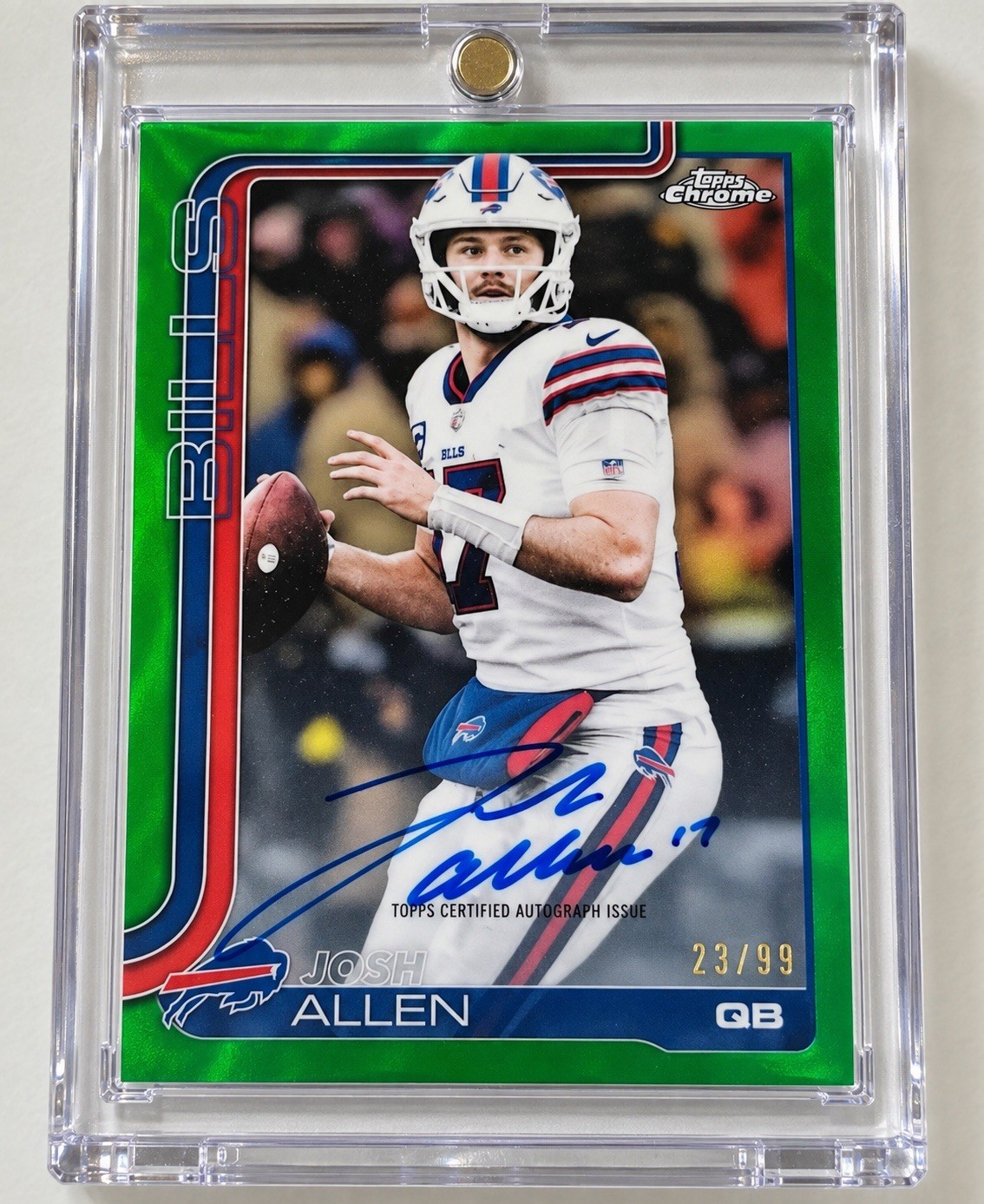 Topps Chrome 2025 Josh Allen Green Auto #BA-JAL /99 **R£AD D£SCRIPTION Topps Chrome 2025 Josh Allen Green Auto #BA-JAL /99 **R£AD D£SCRIPTION