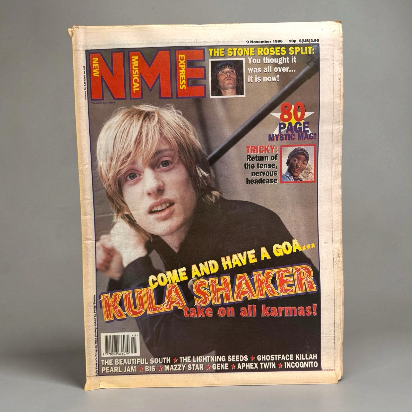 Vintage NME Magazine November 9 1996 Stone Roses Split Kula Shaker Trainspotting
