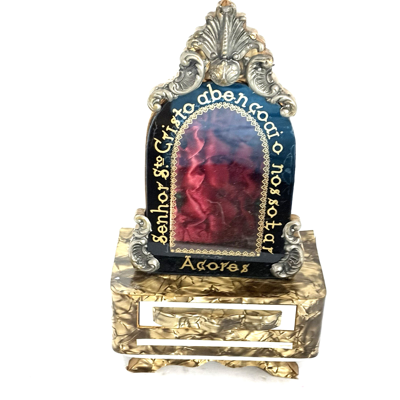 Vintage Portuguese Musical Santos Shrine Jewelry Box 9.75 Vintage Portuguese Musical Santos Shrine Jewelry Box 9.75