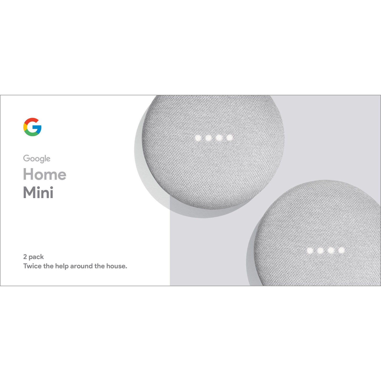 Google Home Mini Smart Assistant - Chalk (GA00377-US) 2 Pack
