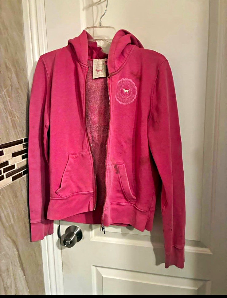 Vintage 2006PINK Victoria’s Secret Pink Full Zip Fleece Hoodie w/ Pockets Size L