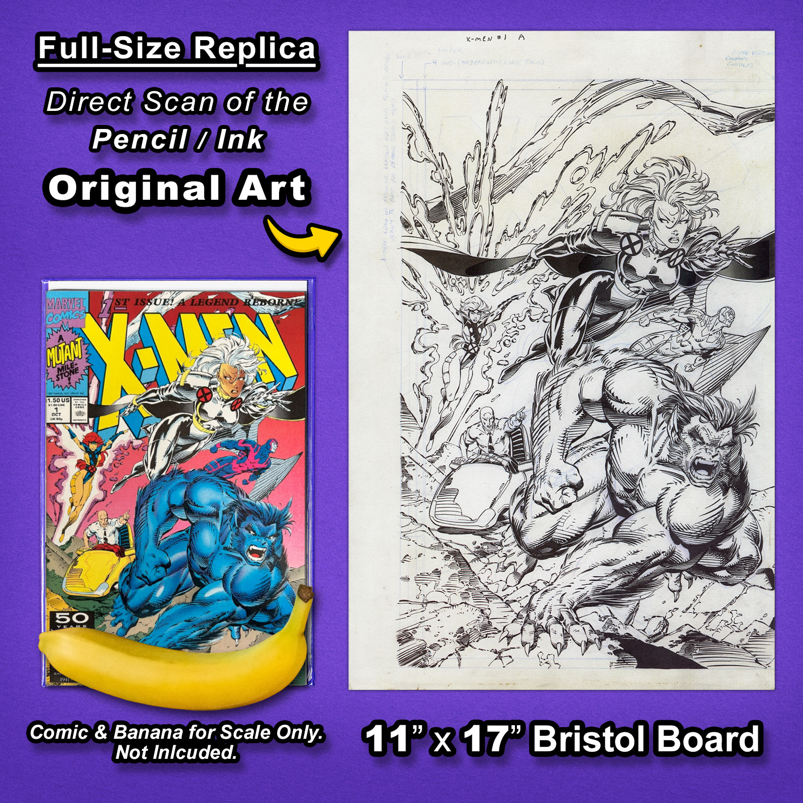 X-MEN #1 (1991 Cover A) Connecting Art 🔥 JIM LEE 11\
