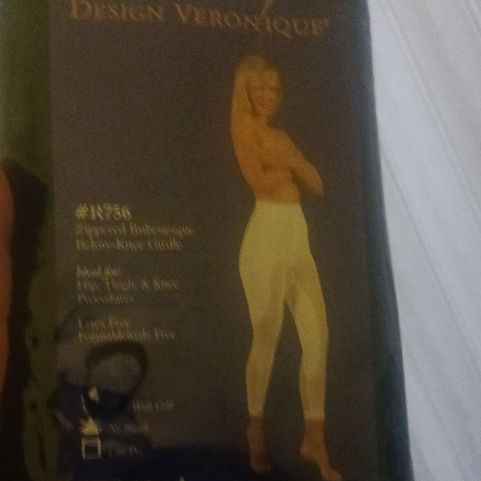 Design Veronique #R756 Zippered Rubenesque Below Knee Girdle Black Size L