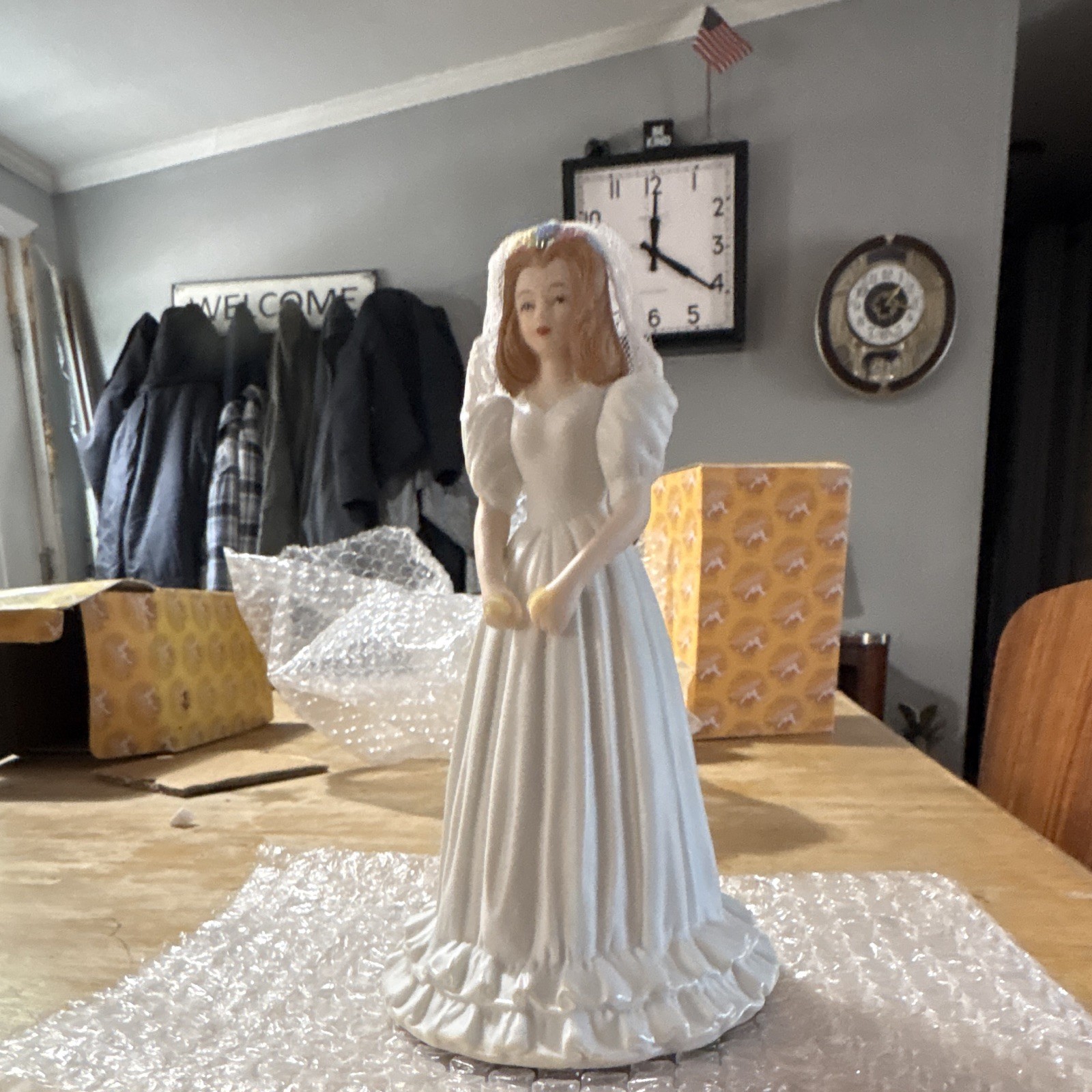 Enesco Growing Up Girls Brunette Bride Doll Music Box Boxed Enesco Growing Up Girls Brunette Bride Doll Music Box Boxed