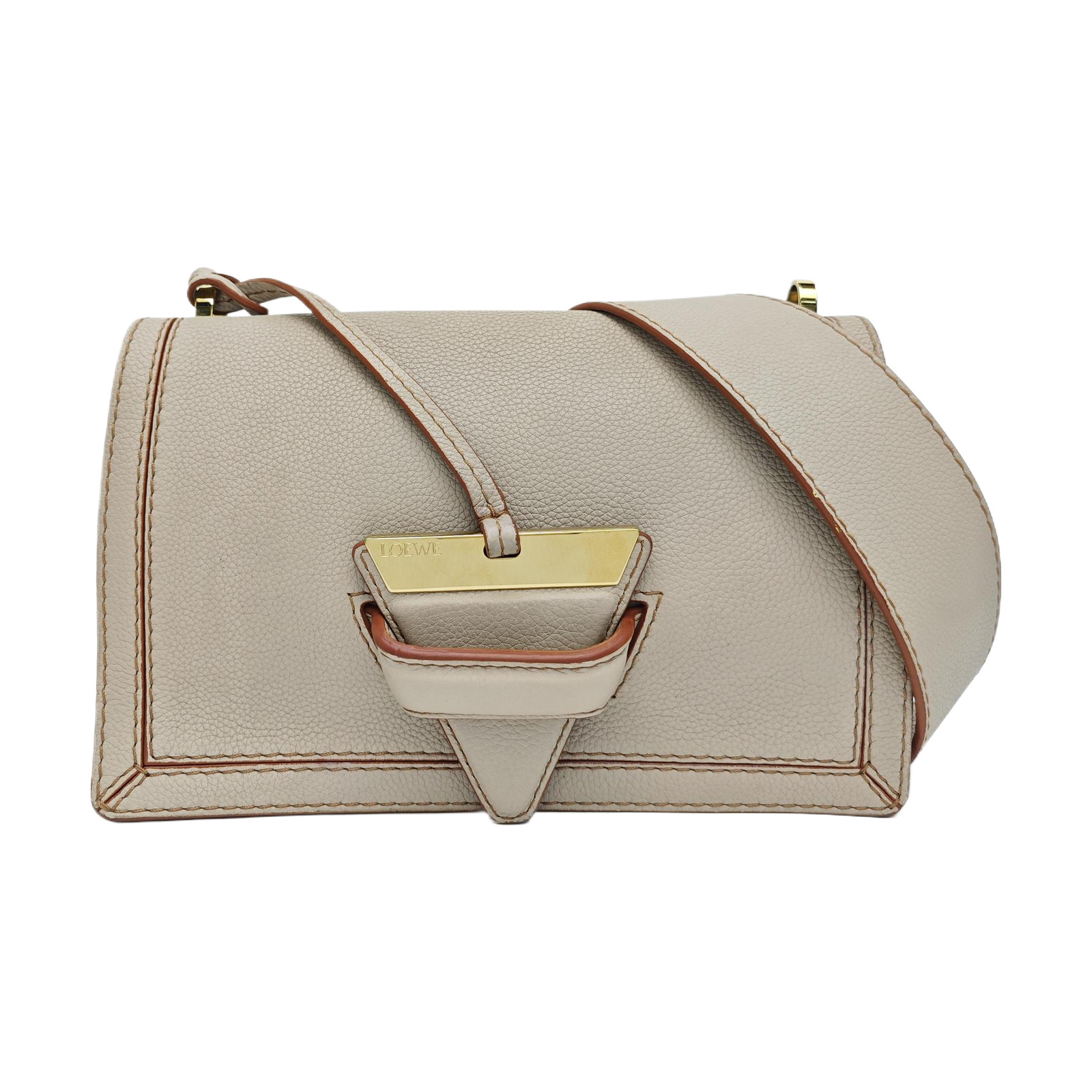 【Authentic】 LOEWE Barcelona Grey Leather Handbags (DDP)