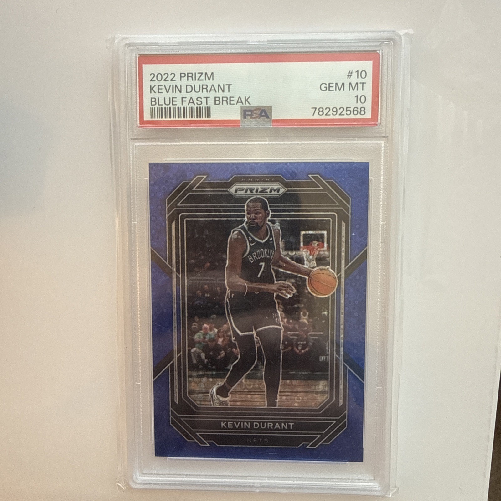 2022-23 Panini Prizm Kevin Durant #10 Fast Break Blue Prizm /150 2022-23 Panini Prizm Kevin Durant #10 Fast Break Blue Prizm /150
