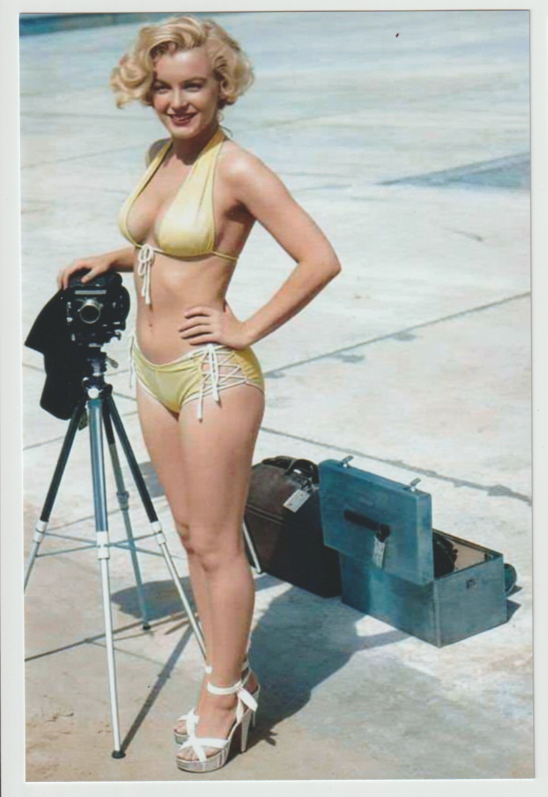 Marilyn Monroe in Bikini 1950's Photo Shoot #0719 Re-Print 4x6 Color Marilyn Monroe in Bikini 1950's Photo Shoot #0719 Re-Print 4x6 Color