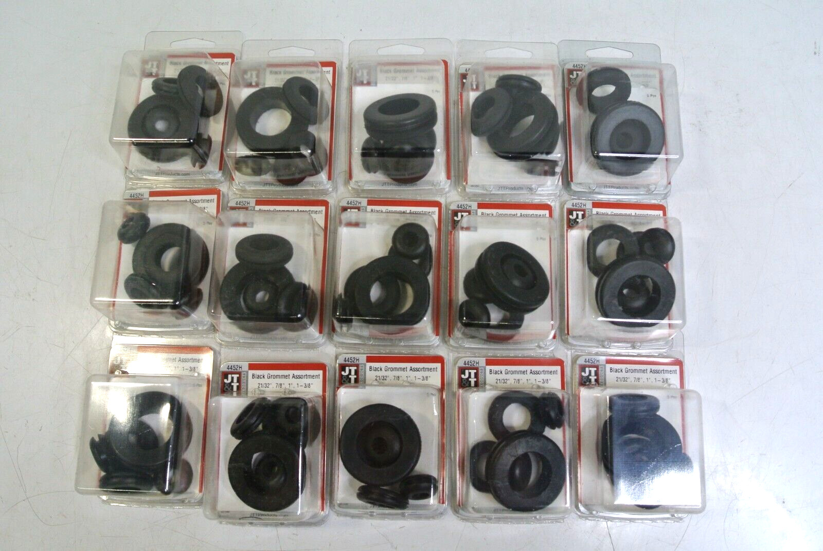 (15) JT&T 4452H Black Grommet Asst.  21/32\