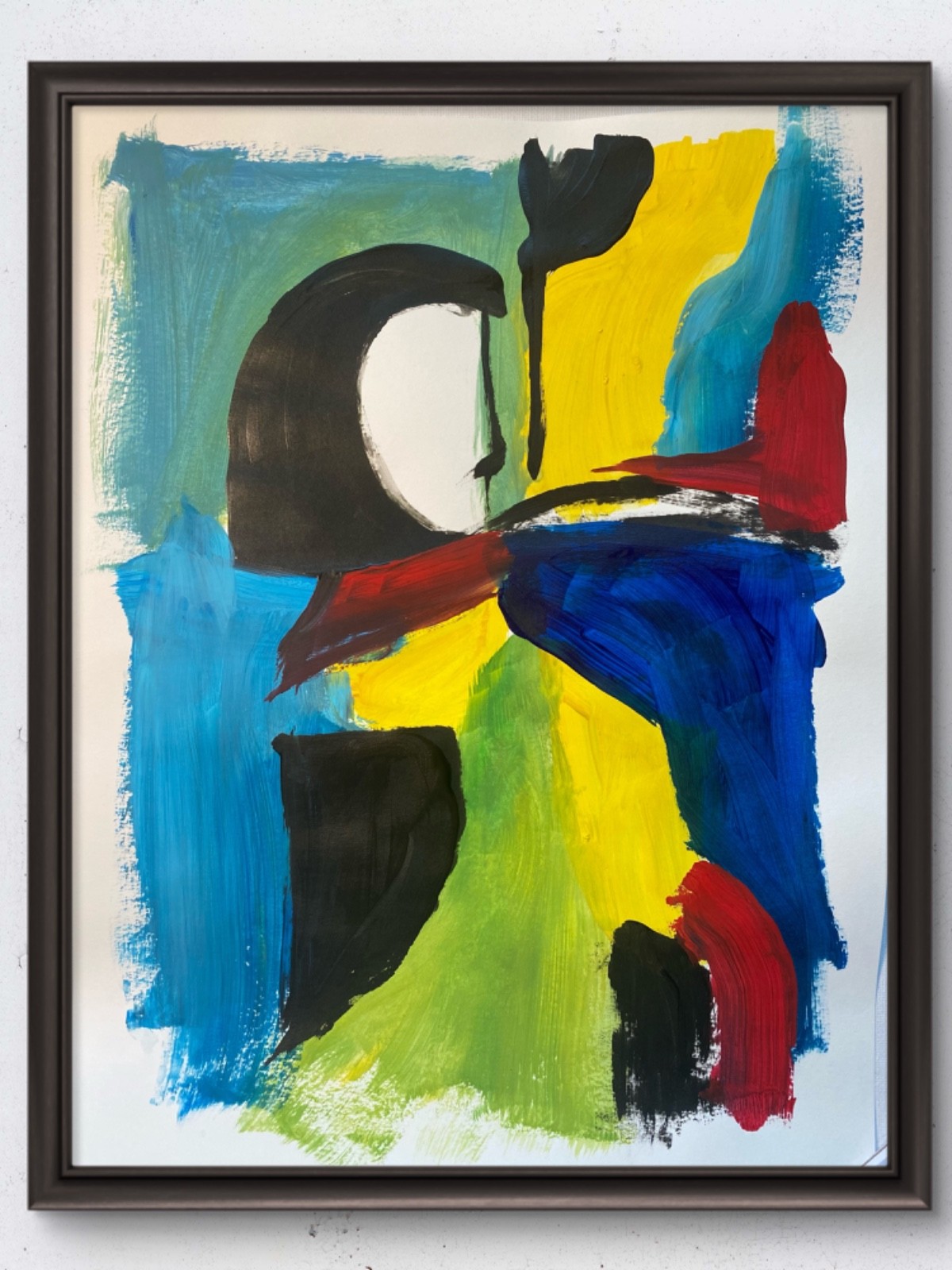 Colorful Woman Modern Abstract Expressionist Acrylic Original Art 14x11 Paper