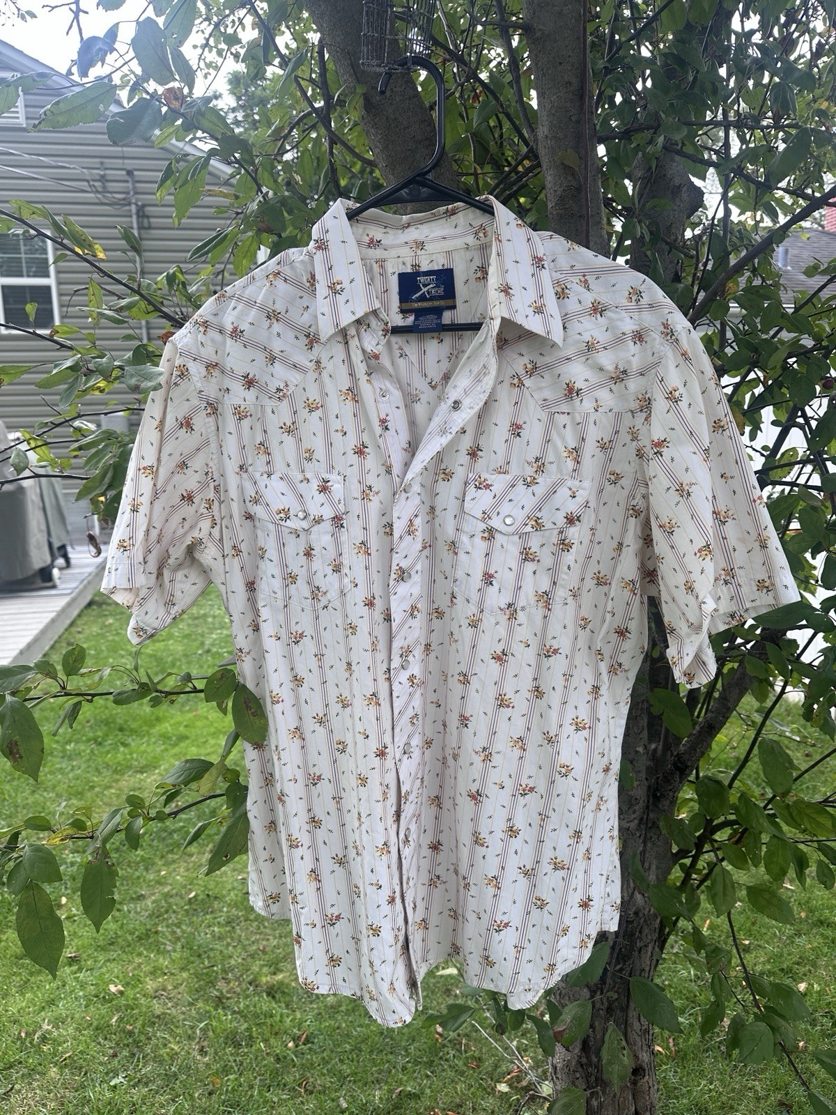 Wrangler Western Pearl Snap Shirt Men Vintage, Large Wrangler Western Pearl Snap Shirt Men Vintage, Large