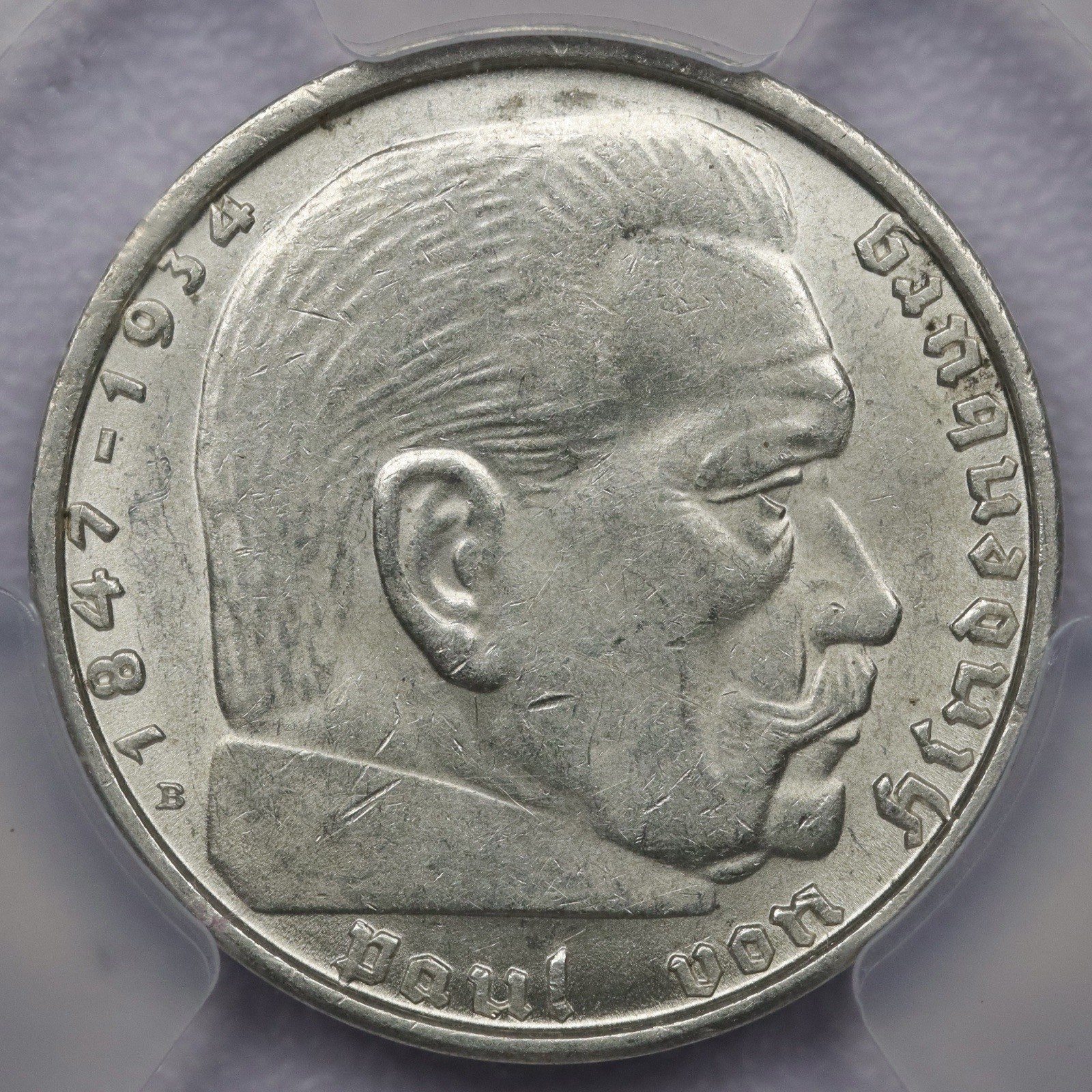 1938-B German 2 Reichsmark Third Reich WWII J-366 - PCGS MS 62 1938-B German 2 Reichsmark Third Reich WWII J-366 - PCGS MS 62