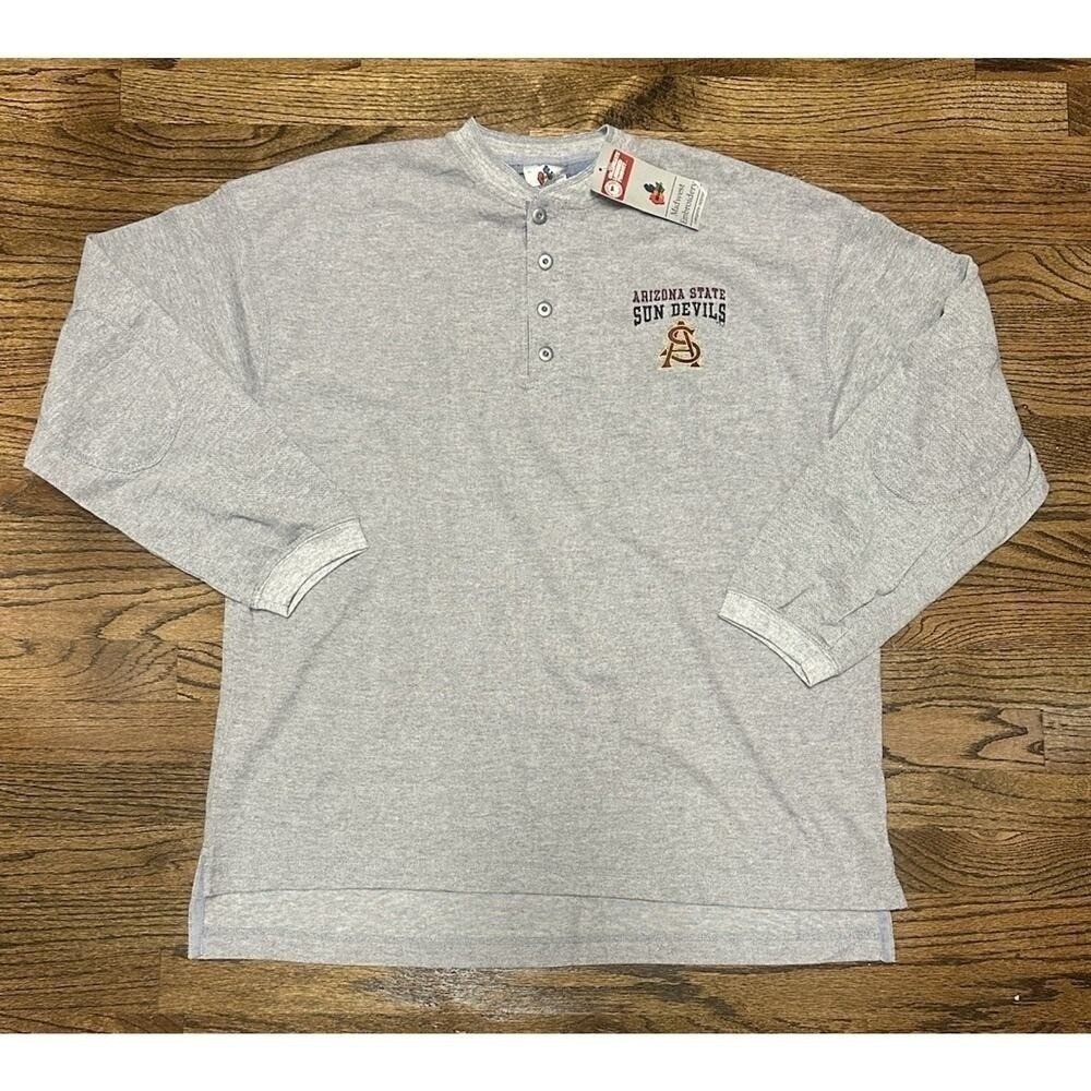 Vintage Arizona State Sun Devils Grey Henley Shirt Midwest Embroidery Men Sz XL Vintage Arizona State Sun Devils Grey Henley Shirt Midwest Embroidery Men Sz XL
