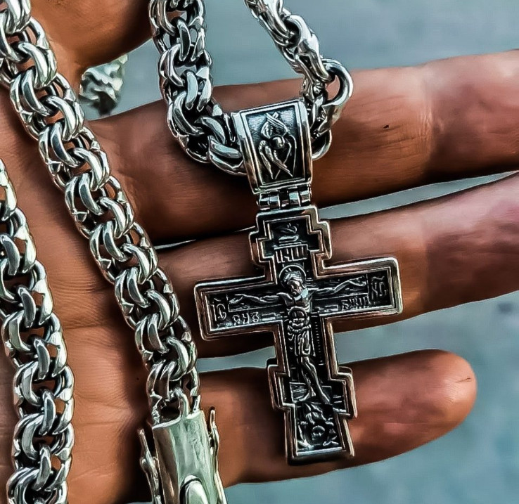 Russian Greek Orthodox Silver 925 Body Cross Russian Greek Orthodox Silver 925 Body Cross