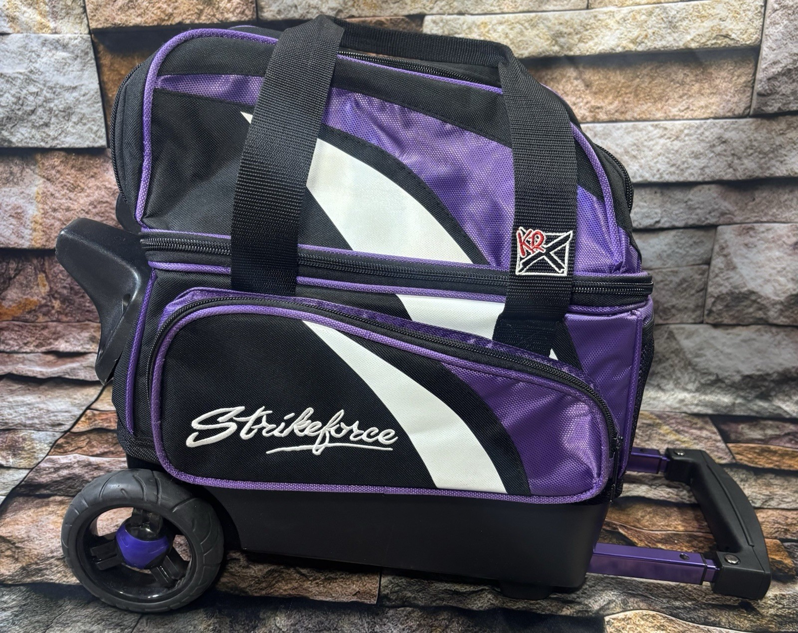 KR Strikeforce Cruiser Smooth Double Roller Bowling Bag 🟣⚪️⚫️