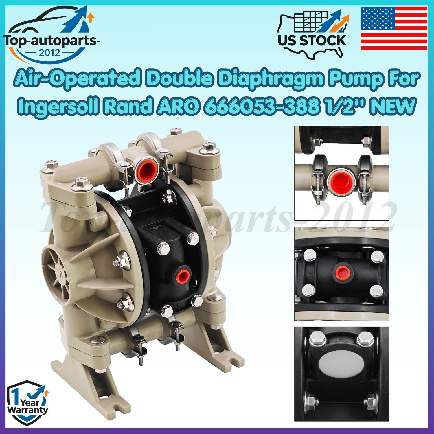 Air-Operated Double Diaphragm Pump For Ingersoll Rand ARO 666053-388 1/2'' NEW