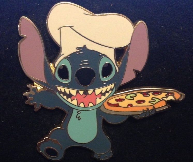Disney Lilo and Stitch DLR Stitch Pizza Dining With Character Passholder pin