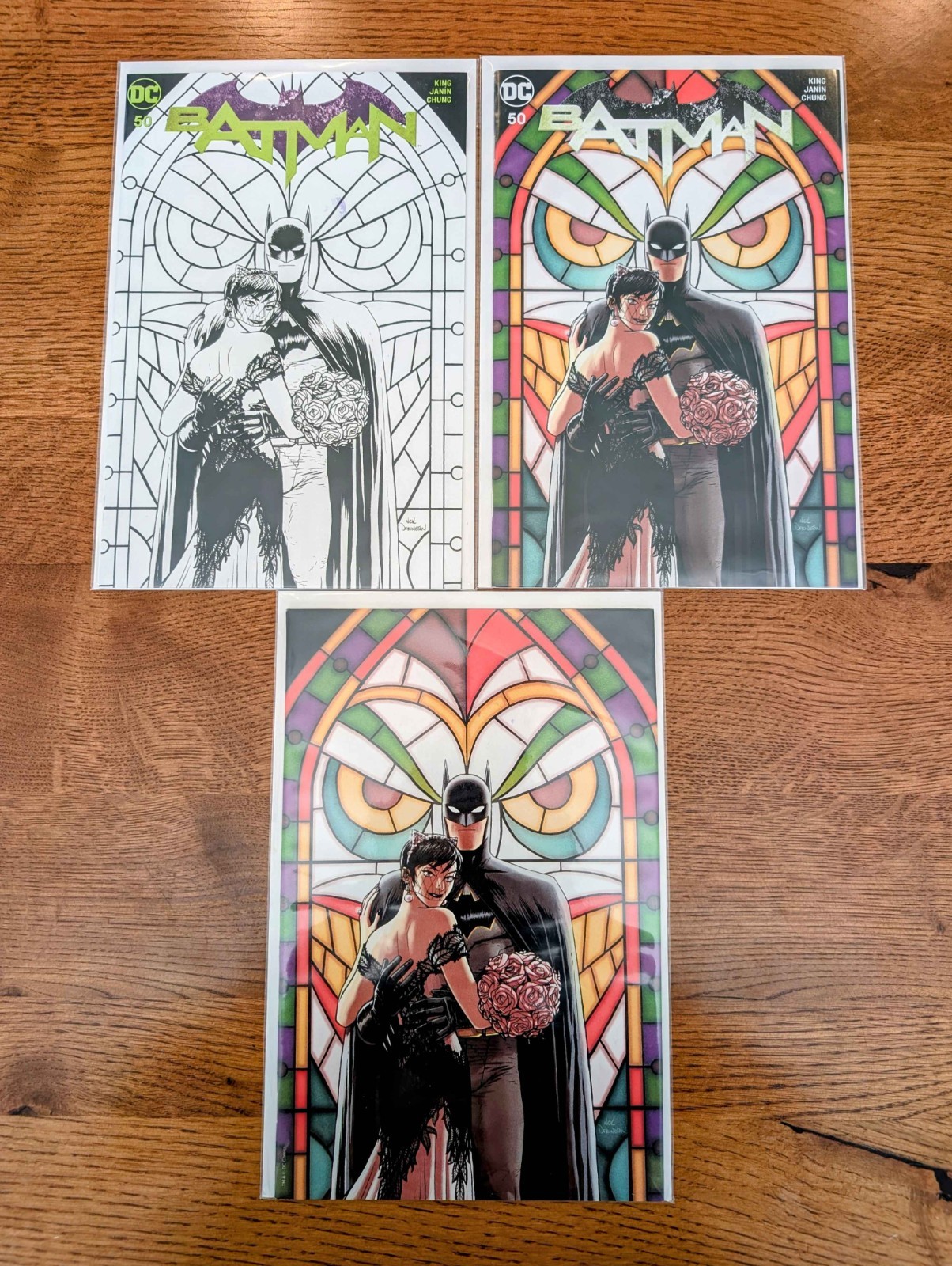 Batman #50 UC Nick Derington Wedding SET (Logo, B&W, Virgin) DC 2016 Batman #50 UC Nick Derington Wedding SET (Logo, B&W, Virgin) DC 2016