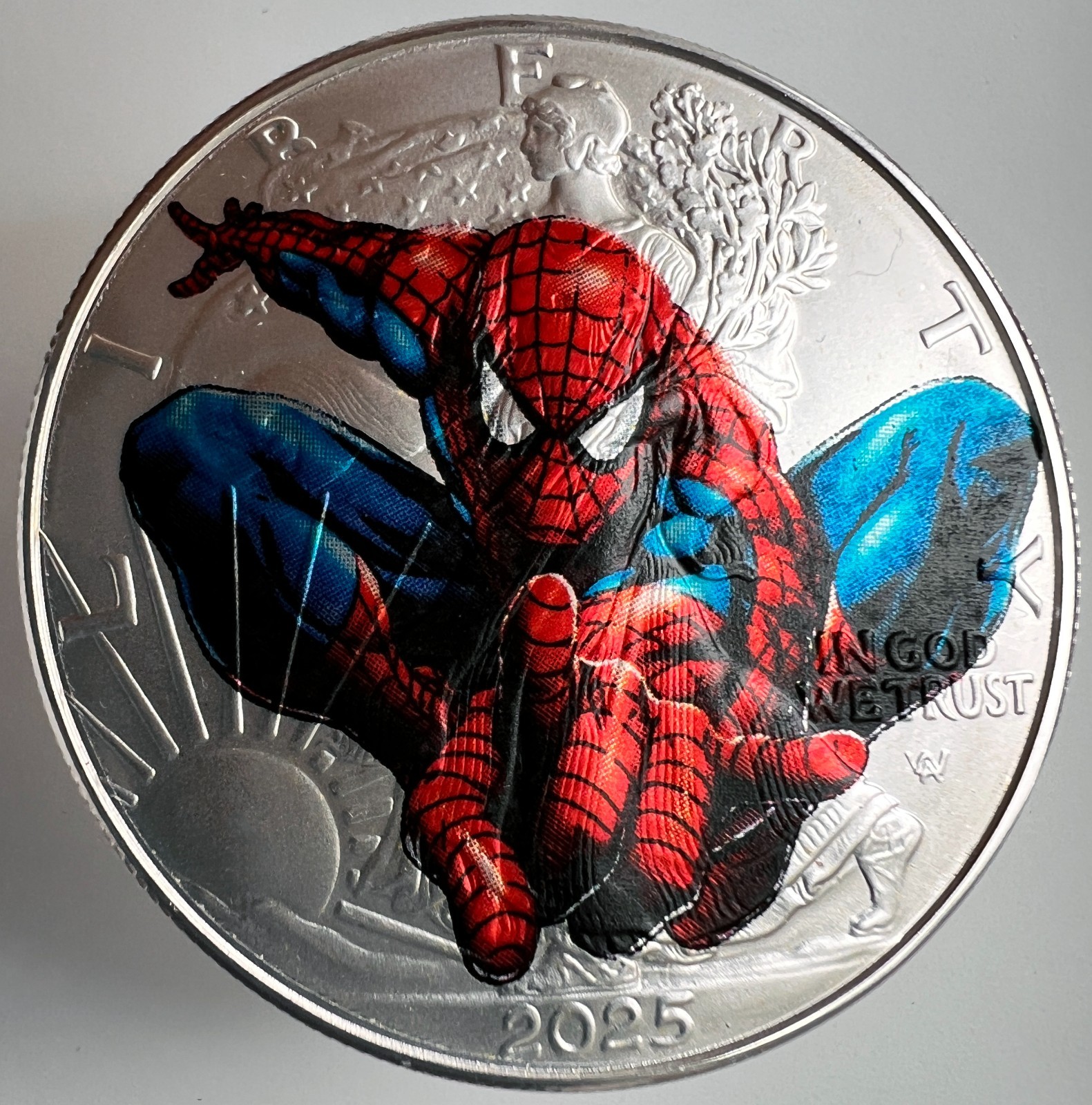 Spider-Man - American Silver Eagle 1oz. .999 Limited Edition Silver Dollar Coin Spider-Man - American Silver Eagle 1oz. .999 Limited Edition Silver Dollar Coin
