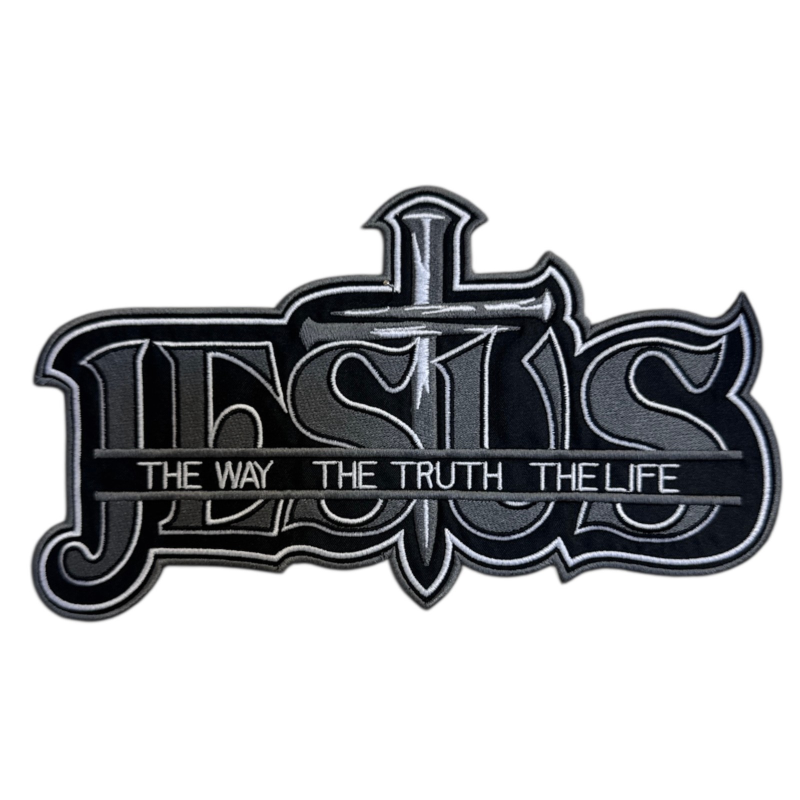 JESUS The Way The Truth The Life Iron On Christian Embroidered Patch