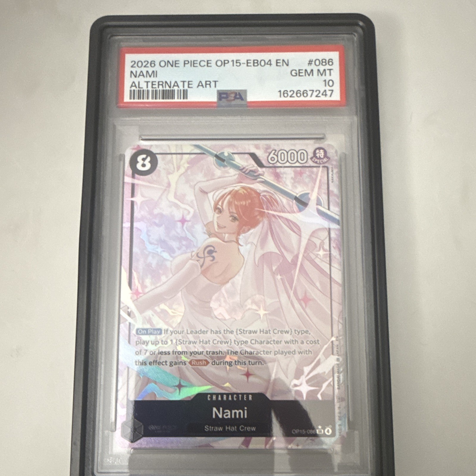 PSA 10 One Piece Card Game Nami OP15-086 Alt Art Holo English OP15-EB04 2026