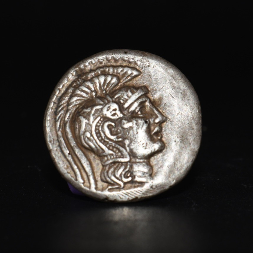 Old Ancient Greek Attica Athena Owl Silver Tetradrachm Silver Coin Rare 18mm.