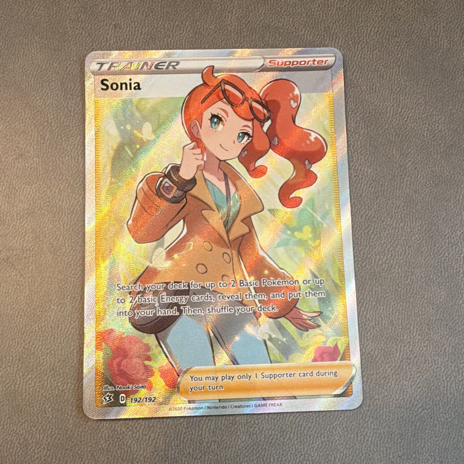 Sonia (Full Art) 192/192 Swsh02: Rebel Clash Holo Sonia (Full Art) 192/192 Swsh02: Rebel Clash Holo