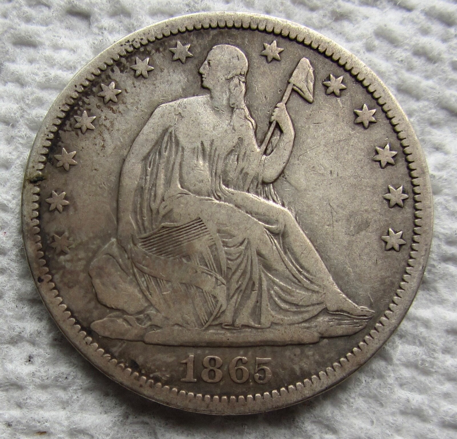 1865-S Seated Liberty Half Dollar Rare  Key Civil War Date Higher Grade