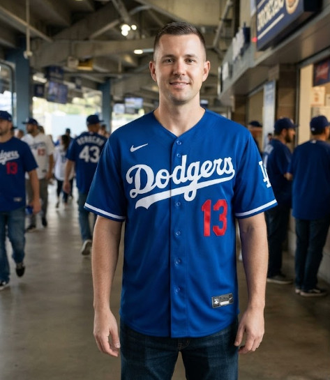 Max Muncy Los Angeles Dodgers #13 Adult Blue Jersey Full Size New