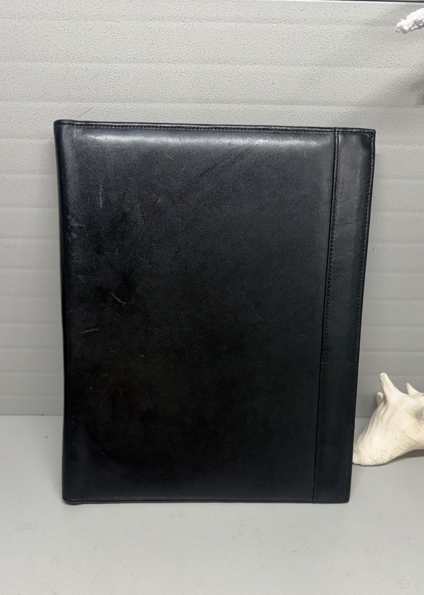LEVENGER Black Leather Padfolio Case Cover  10”L x 12”H