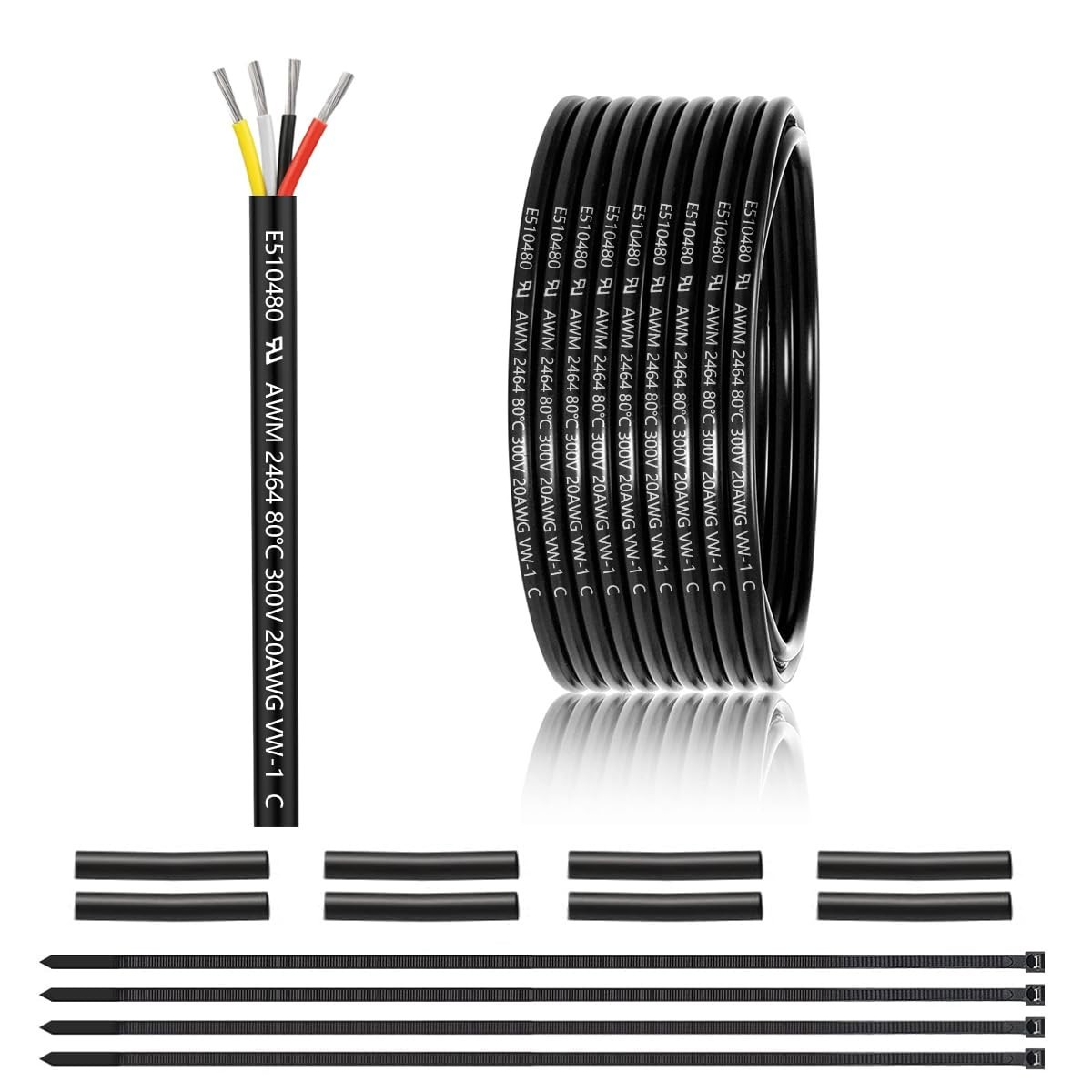20 Gauge 4 Conductor Electrical Wire 25FT UL 2464 20 AWG 4 Wire Cable Tinned ... 20 Gauge 4 Conductor Electrical Wire 25FT UL 2464 20 AWG 4 Wire Cable Tinned ...