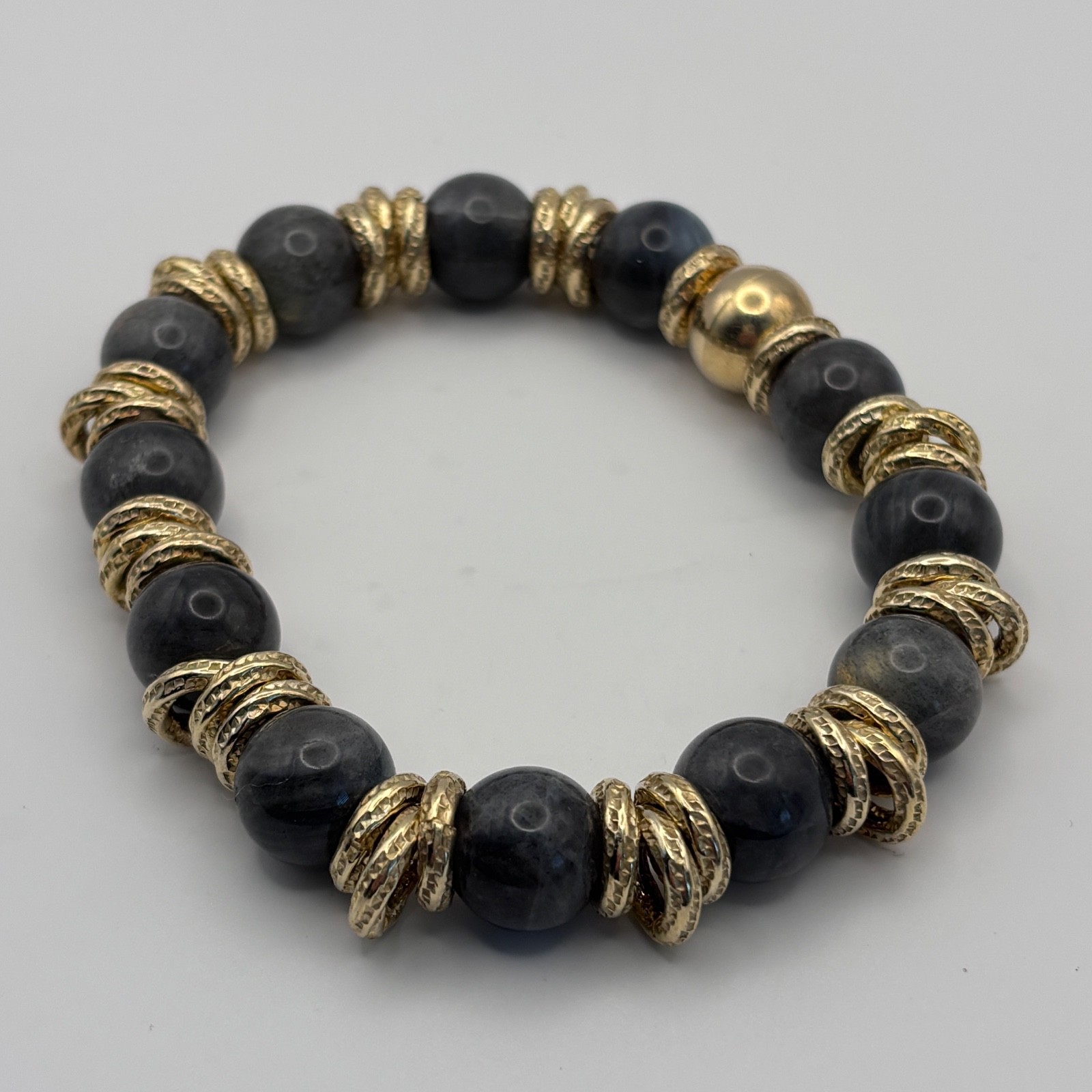 Vintage Veronese Bracelet Gray Stone Magnetic Hidden Clasp Bangle Vintage Veronese Bracelet Gray Stone Magnetic Hidden Clasp Bangle