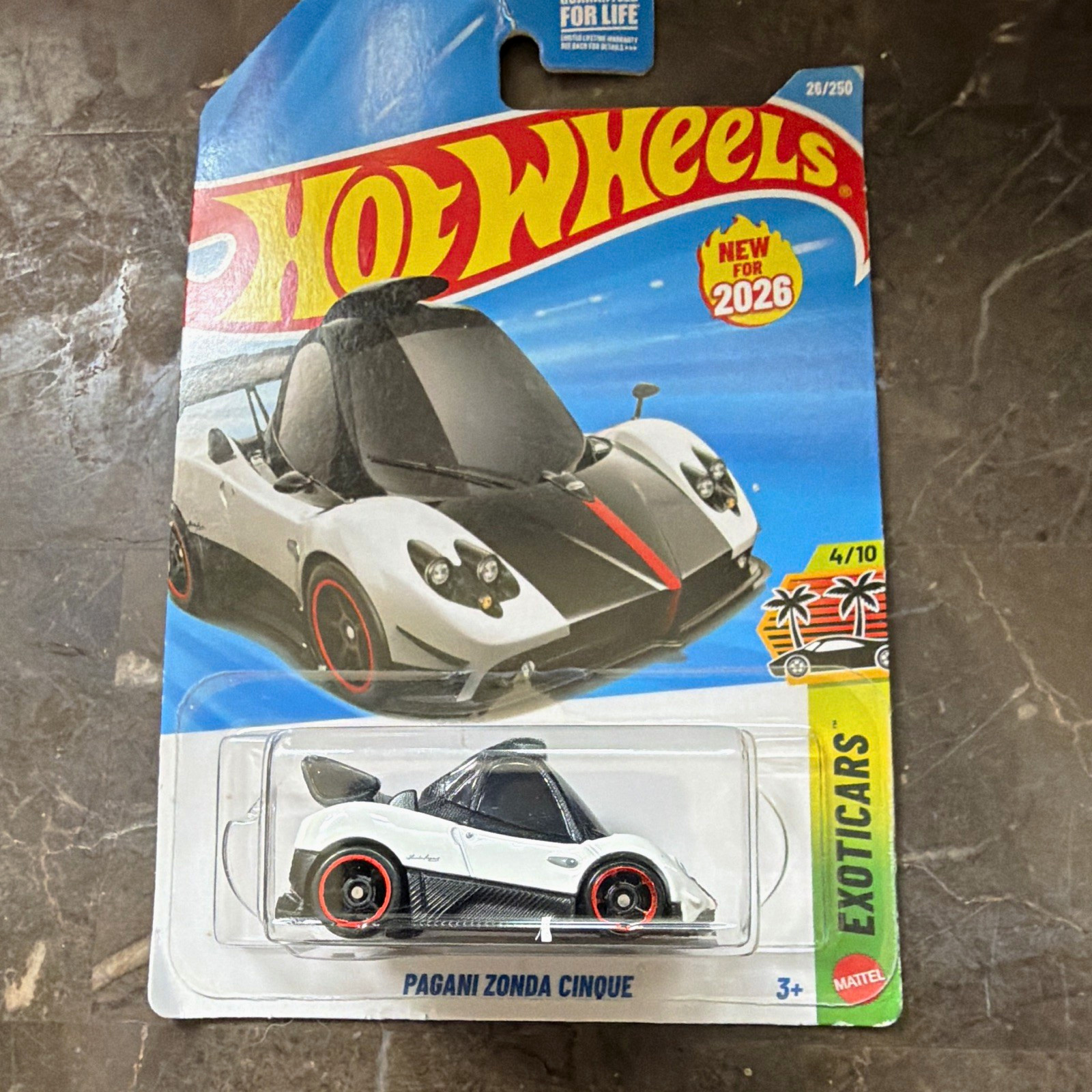 Hot Wheels Pagani Zonda Cinque Exoticars 1:64 Diecast White/Black/Red 2026 Hot Wheels Pagani Zonda Cinque Exoticars 1:64 Diecast White/Black/Red 2026