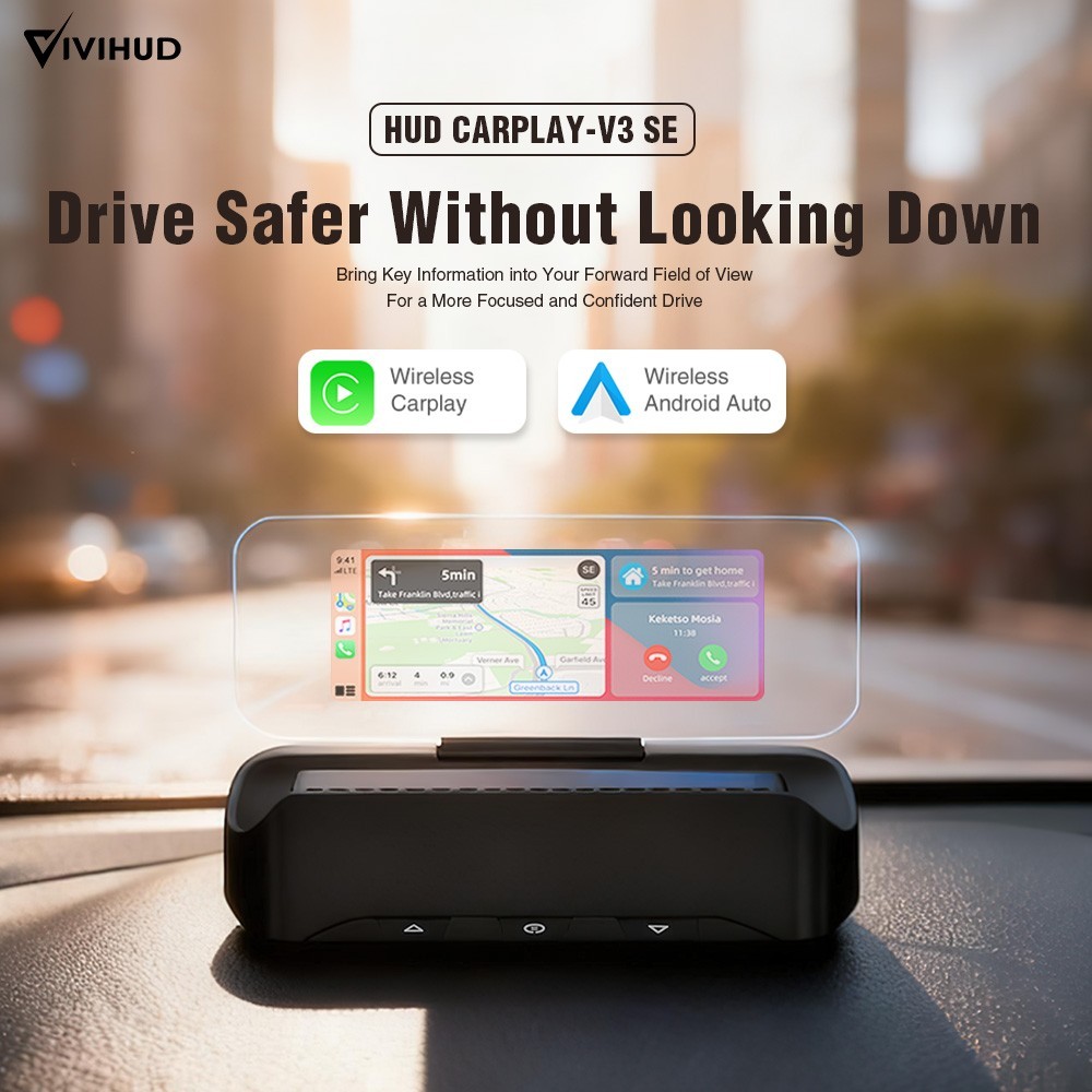 Universal Wireless CarPlay HUD Head up Display Multi-Function Smart Projector